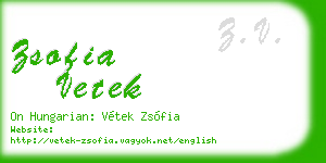 zsofia vetek business card